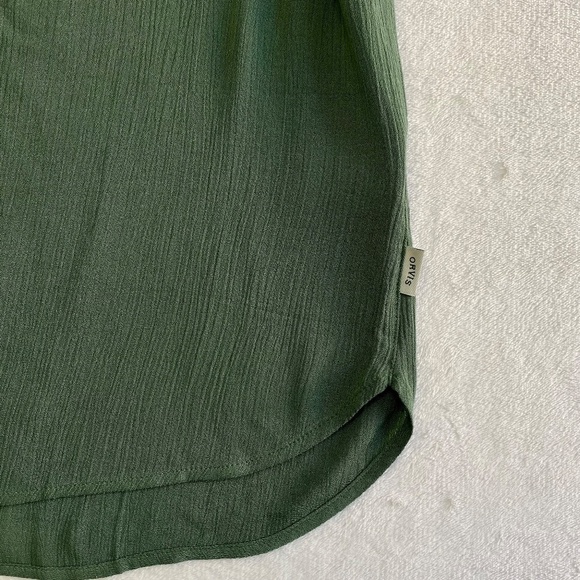 Orvis Blouse V-Neck, Button Front, Dolman Sleeve, Green, Crepe, Medium NWT - Picture 9 of 13